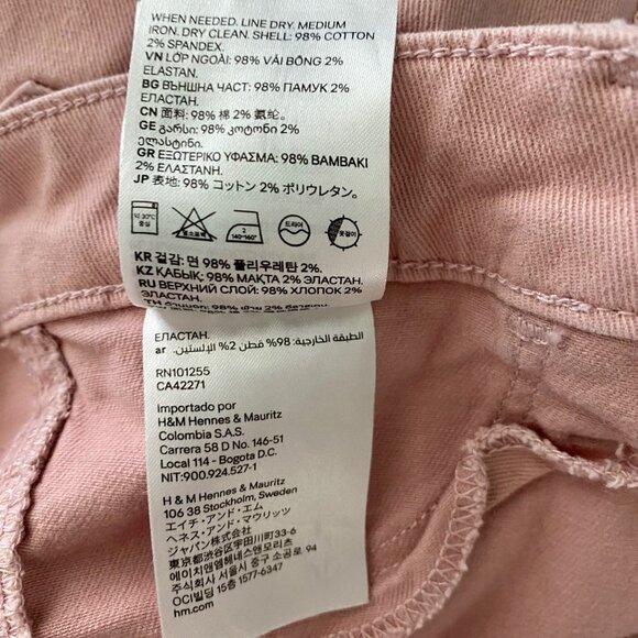 H&M Skinny Ankle Jeans Light Pink Women's Size 28 - Picture 8 of 8